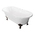 Aqua Eden Clawfoot Bathtubs, 60 L, 30.5 W, White/Oil Rubbed Bronze, Cast Iron VCT7D603017NB5